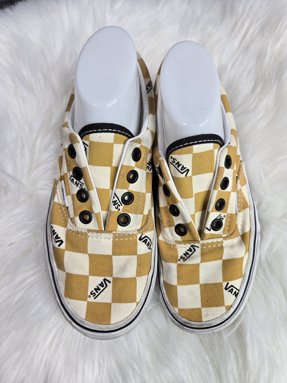 Vans Checkerboard Slip-On Sneakers - Yellow & White
